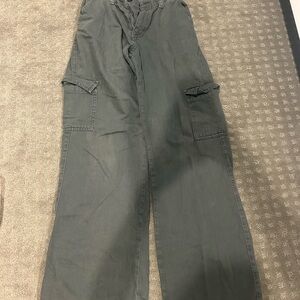Gray Cargo Pants with Relaxed Utilitarian Design